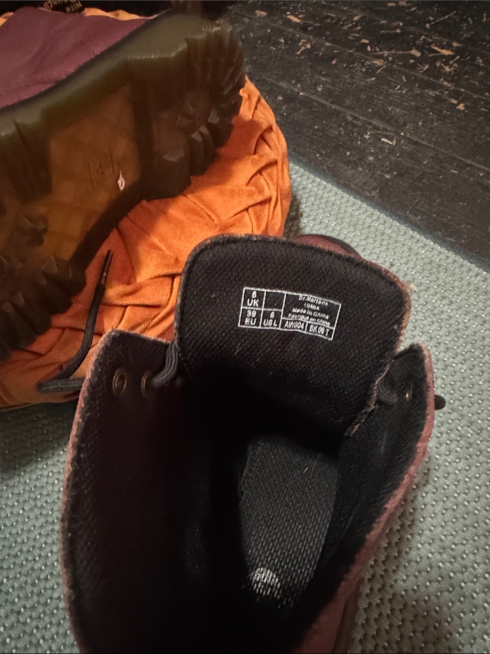 Dr. Martens Burgundy Leather LUANA Combat Boots - Picture 4 of 5